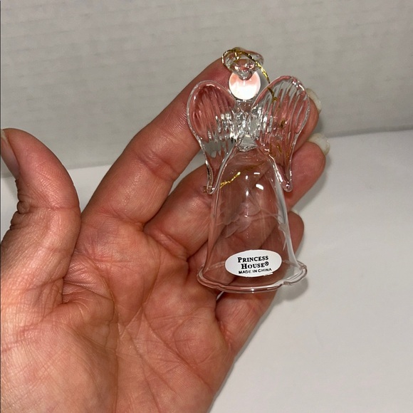 Princess House Crystal Angel Ornament Trio with Gold Highlights - Picture 4 of 8